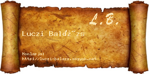Luczi Balázs névjegykártya